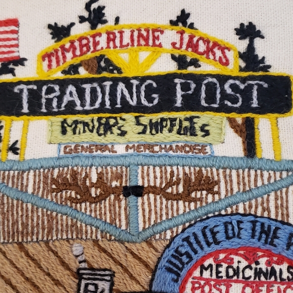 Timberline Jacks Trading Post Embroidered Tapestry 20x16 in General Store Decor - Picture 3 of 15